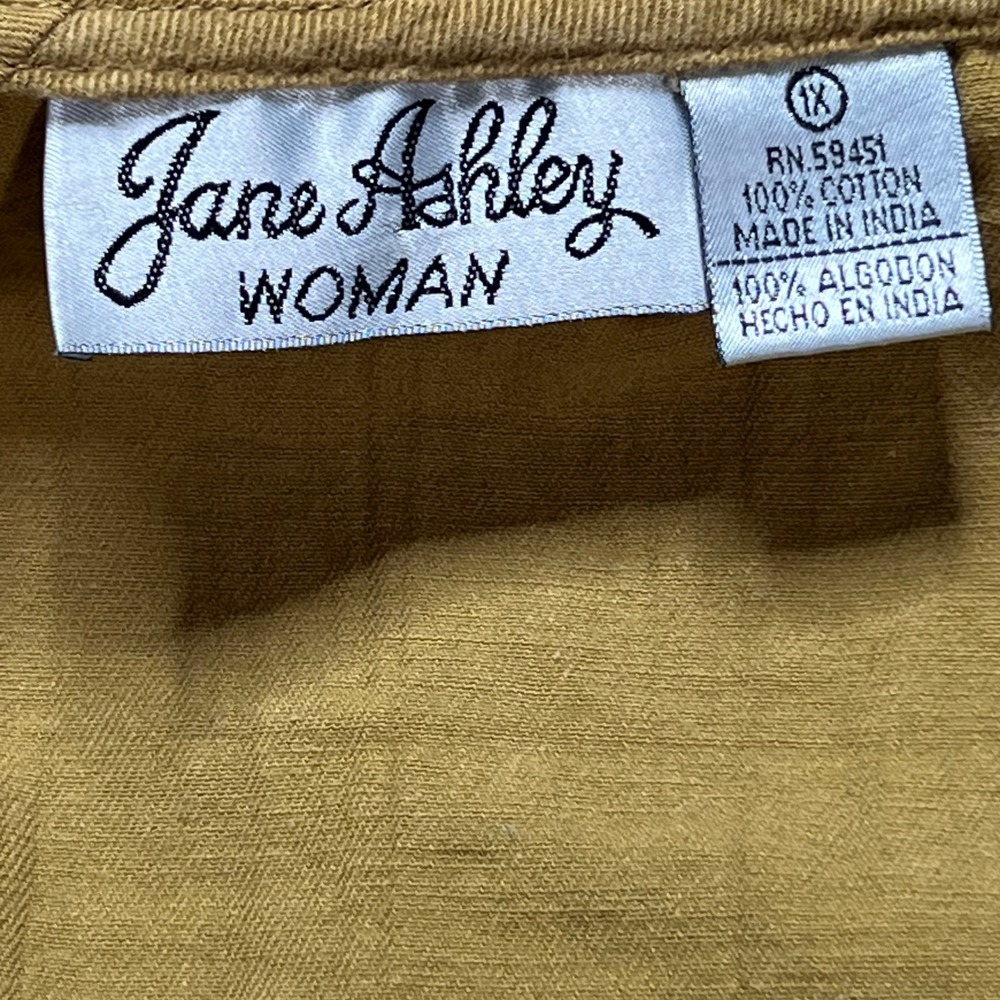 Jane Ashley Vintage Southwestern Woven Vest Cotton Applique Mustard - Picture 2 of 10